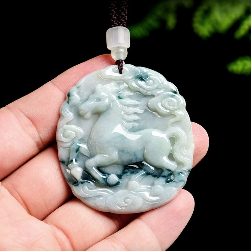 Victory Horse Myanmar Jadeite Abundance Amulet