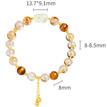 Golden Tiger’s Eye Pixiu Bracelet – Strength, Wealth & Prosperity