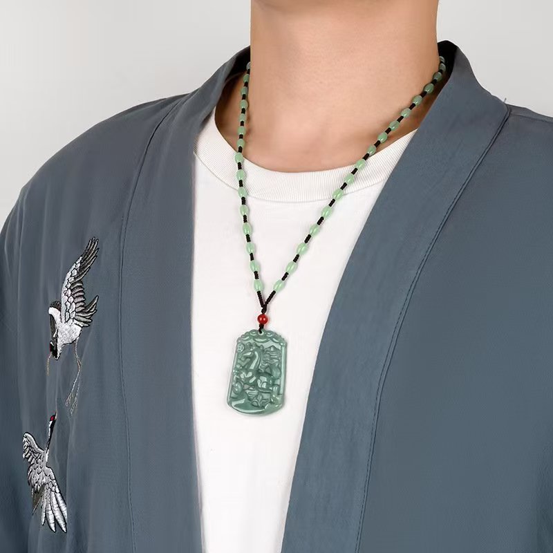 Natural Green Jade Horse Pendant – Symbol of Success & Strength