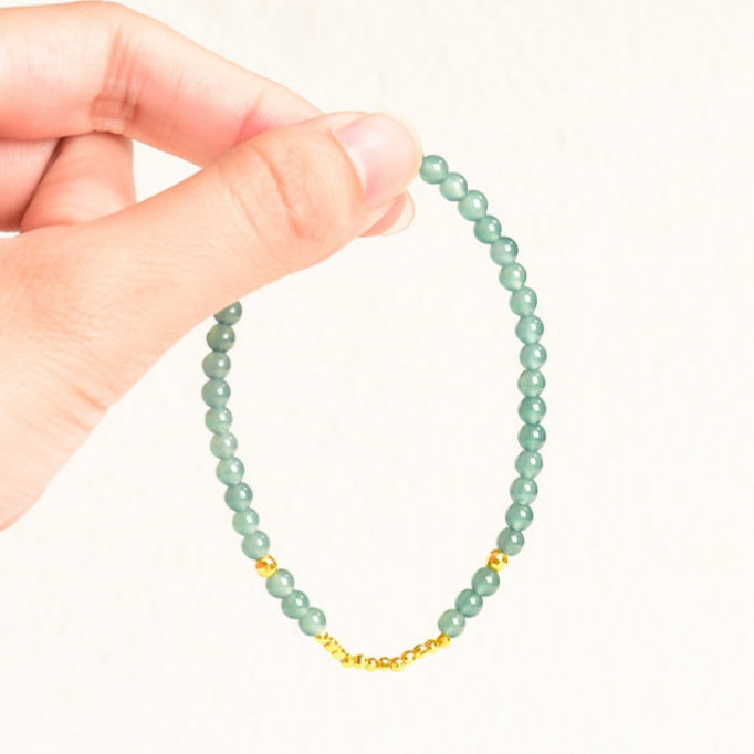 Calm Flow Blue Jade Bead Bracelet-Heart Awakening