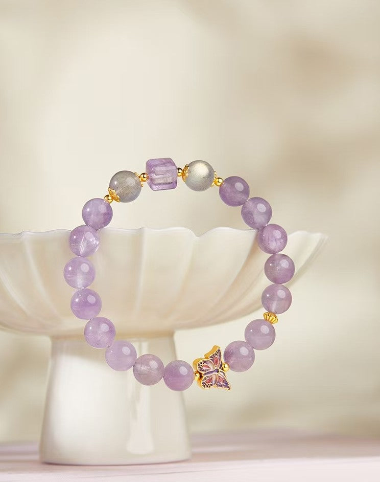 Sweet Butterfly Amethyst Bracelet-transformation and joy