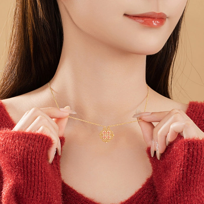 Lucky to Find You-Four Leaf Clover Sterling Silver Necklace