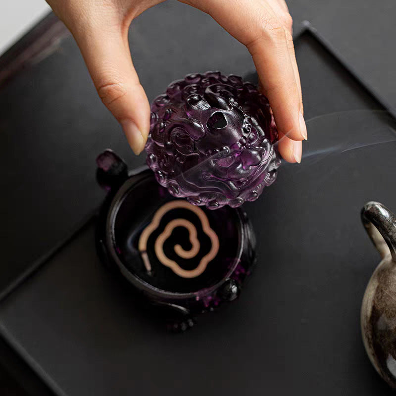 The Sovereign’s Breath Mythical Beast Glaze Incense Burner-Dragon’s Fifth Son Suanni