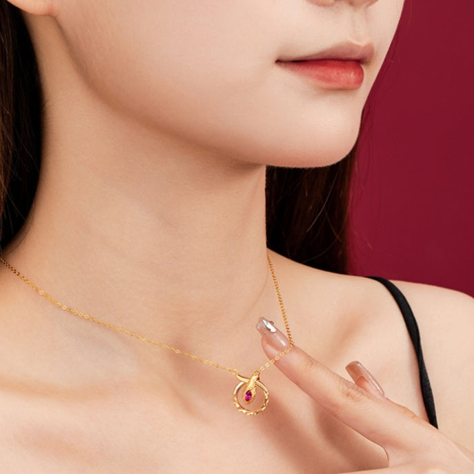 Endless Renewal-Zodiac Snake Pendant Necklace