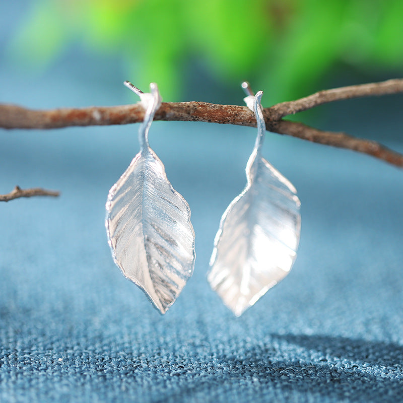 A Softer Pace-Textured Leaf Earrings & Necklace