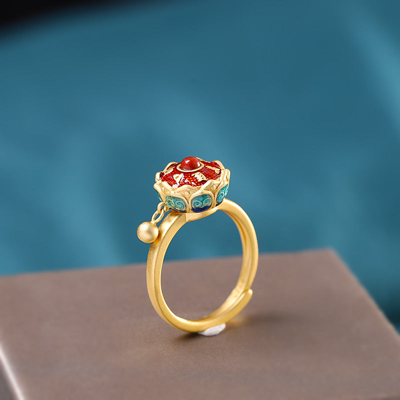 Eight-Petal Lotus Spinning Ring-Tranquil Grace