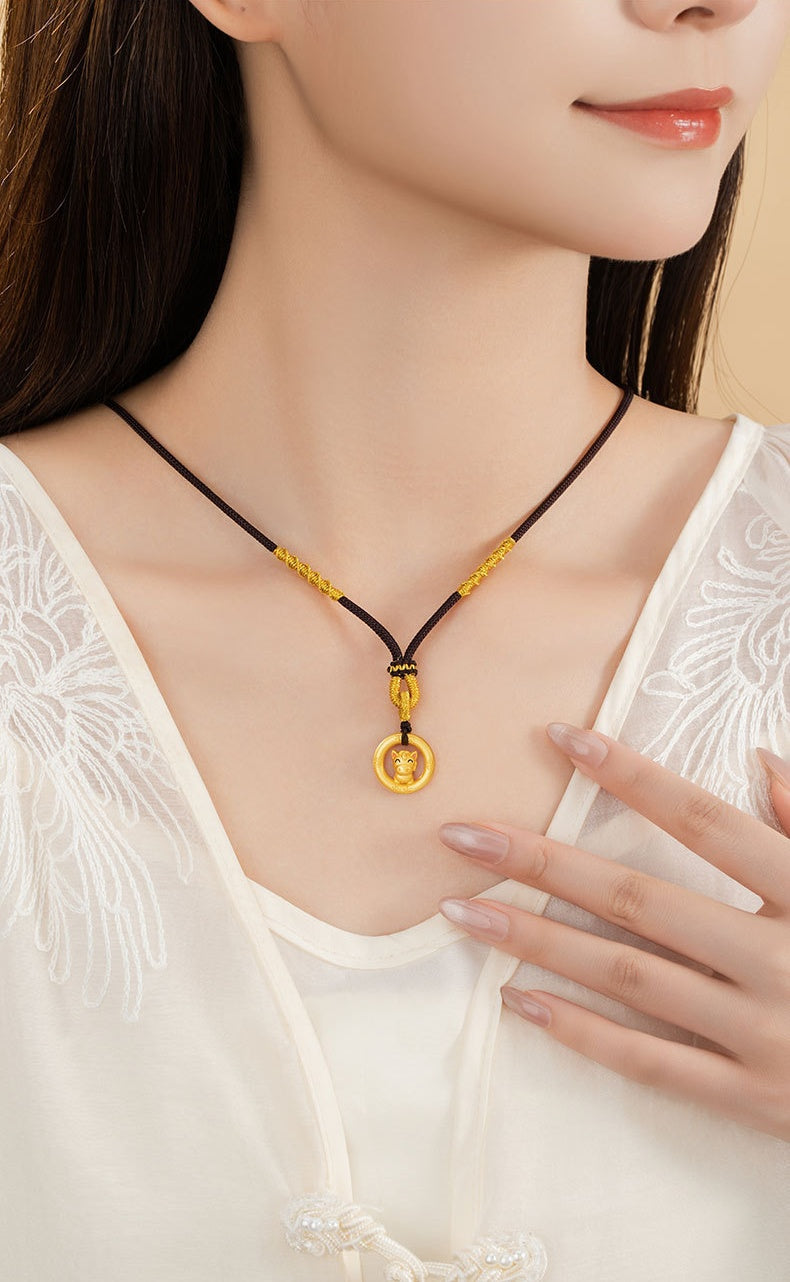 Twelve Gold Zodiac Peace-Guard Amulet Necklace Series