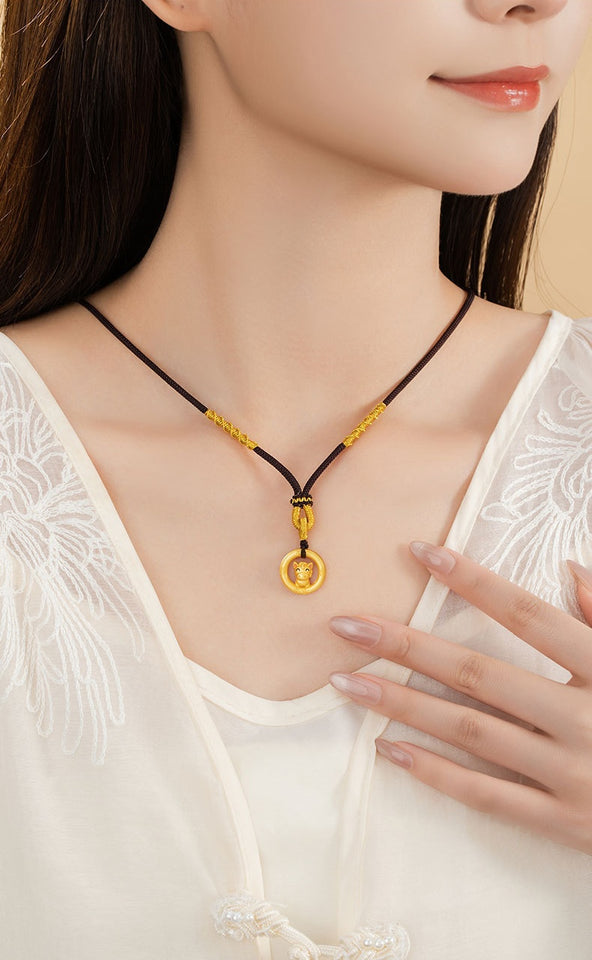 Twelve Gold Zodiac Peace-Guard Amulet Necklace Series