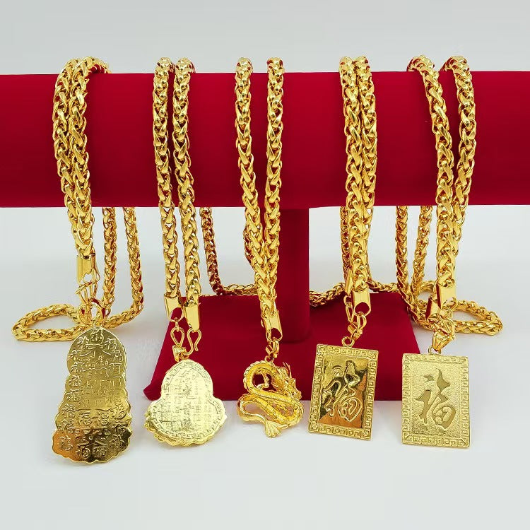 Gold Guangong Pendant Chain Necklace-Wealth Of God