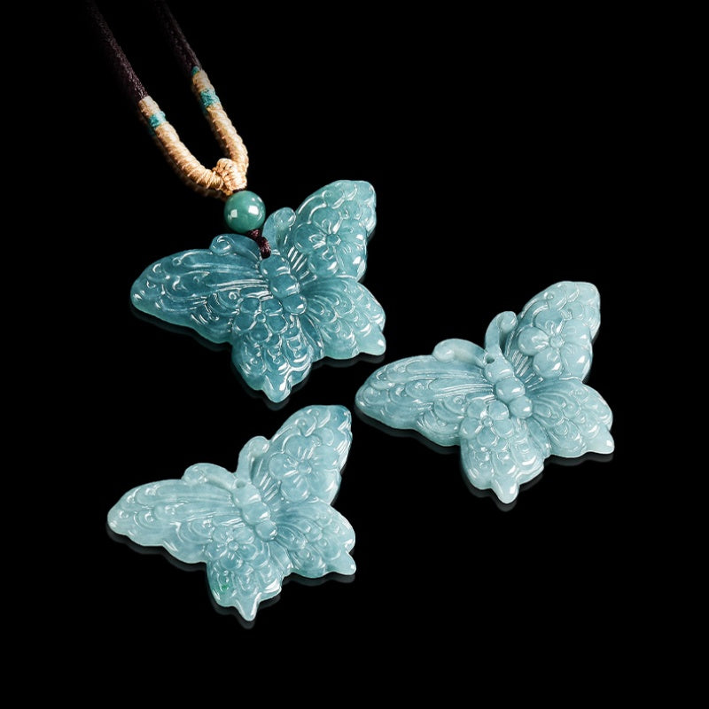 Love Blessing Butterfly Jade Pendant Necklace– Symbol of Longevity & Eternal Love