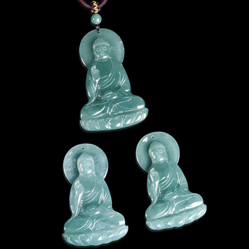 Infinite Light: Amitabha Buddha Jade Pendant-Peace, Compassion & Safe Journey product display