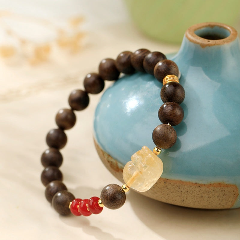 Rooted in Abundance-Citrine Pixiu Bracelet