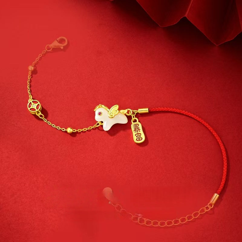 Hetian Jade Horse Bracelet – Prosperity, Success & Fortune Ahead