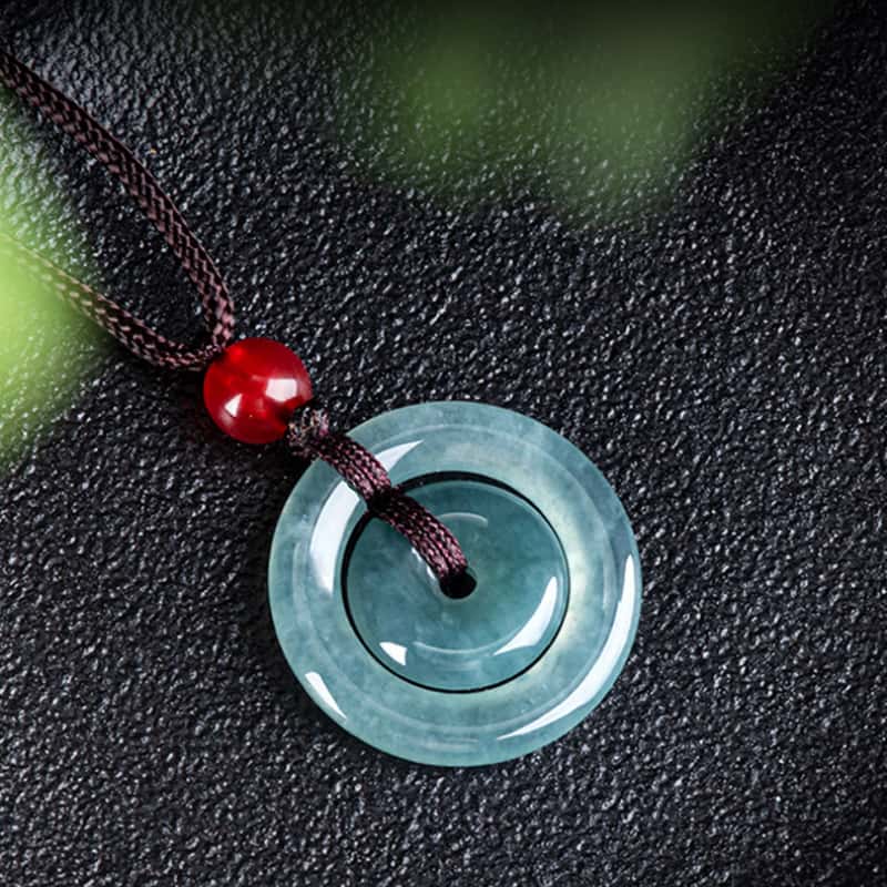 Peaceful Union Mother & Child Jade Safety Buckle Pendant Necklace