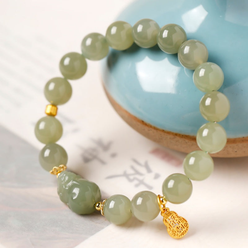 Hetian Jade Pixiu Bracelet-Steady Fortune