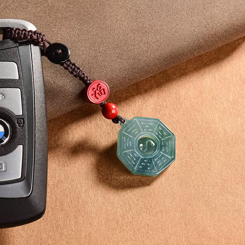 Quiet Guardian Jade Bagua Phone & Keychain Charm Description