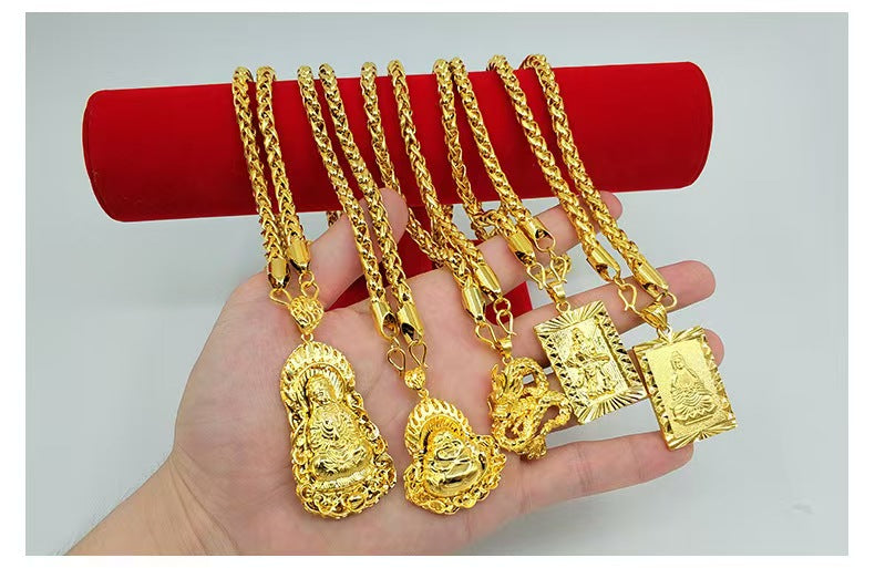 Gold Guangong Pendant Chain Necklace-Wealth Of God