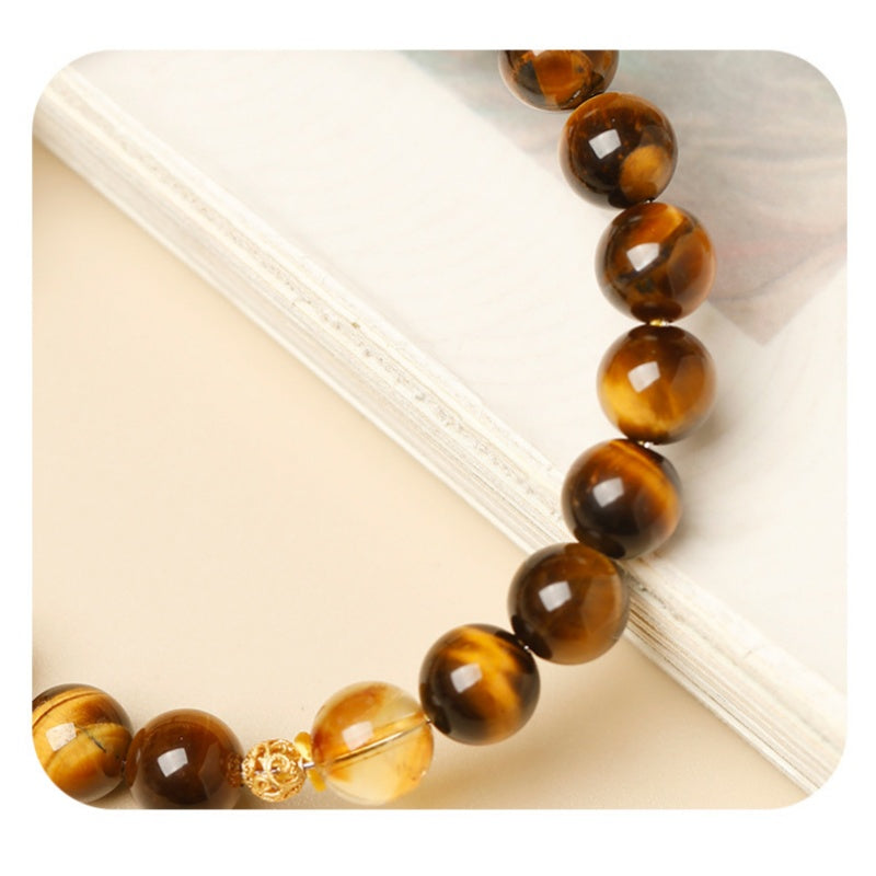 Yellow Tower Crystal Gourd Tiger’s Eye Bracelet-Steady Fortune
