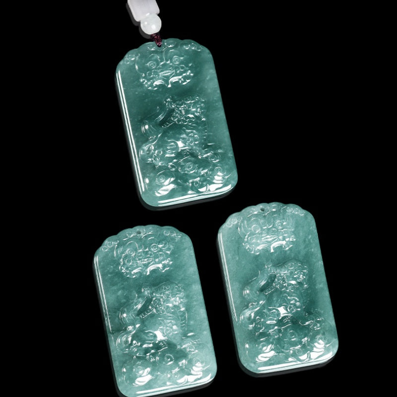 Natural Jade Pixiu Prosperity Pendant-Wealth, Protection & Good Fortune