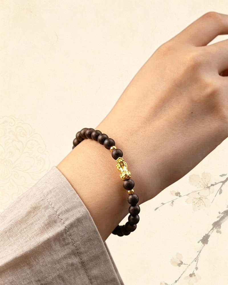 Calm & Prosperity-Pixiu Agarwood Bead Bracelet