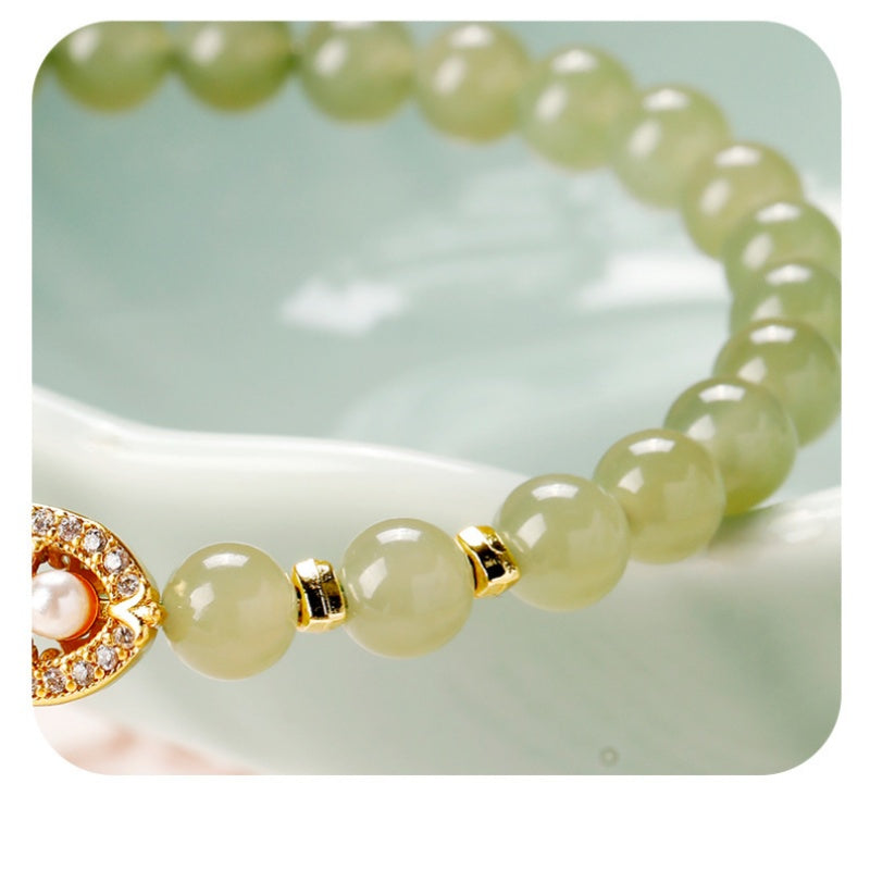 Hetian Jade Pearl Cluster Bracelet-Refined Balance
