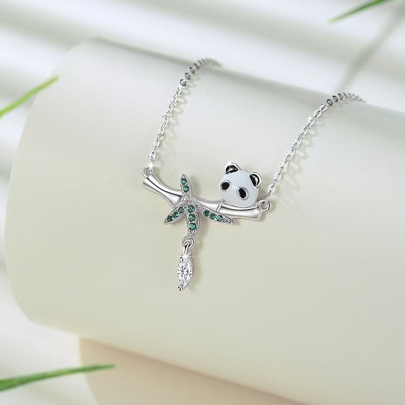 Panda Bamboo Silver Necklace – Gentle Joy, Timeless Charm