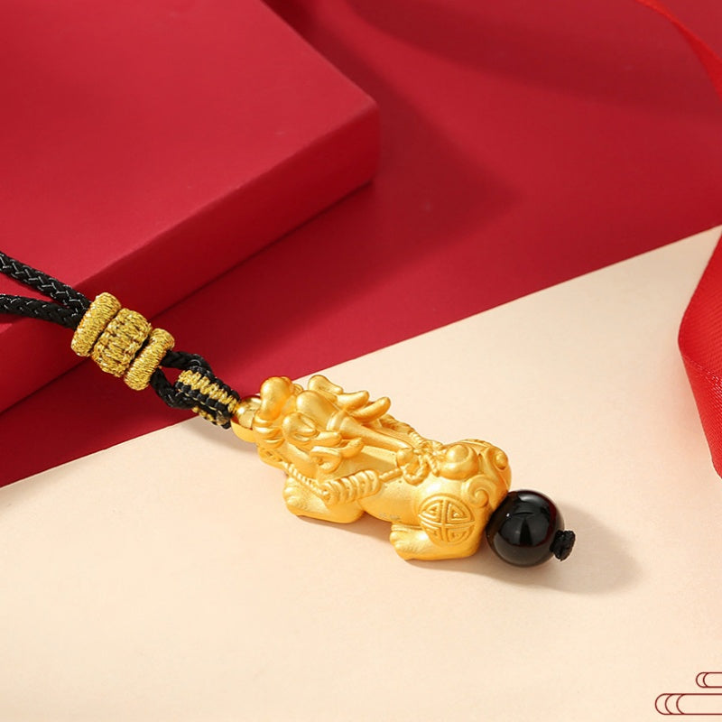 Pixiu Agate Cord Necklace-Lasting Love and Protection