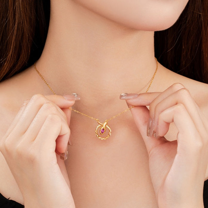 Endless Renewal-Zodiac Snake Pendant Necklace