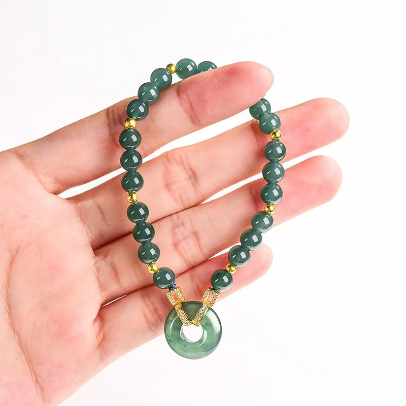 Centered Harmony Jade Bead Bracelet
