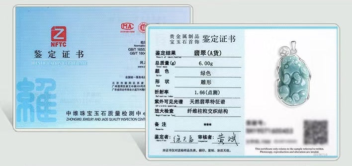 Serene Pixiu Ice Jade Pendant-925 Sterling Silver Necklace for Protection, Wealth & Steady Growth