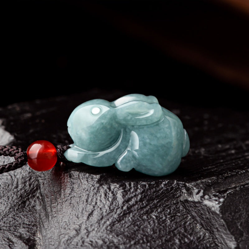 Gentle Fortune Jade Rabbit Pendant Necklace
