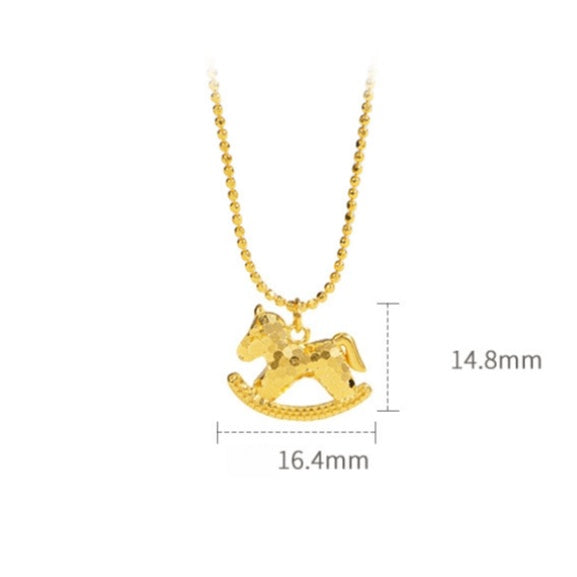 Lucky Spark Horse Golden Necklace – 2026 Year of the Horse Edition for Wealth & Fortune Necklace