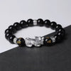 Mystic Guardian Pixiu Obsidian Bracelet in 999 Fine Silver