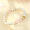 Rose Quartz Pixiu Bracelet with Pearls – 925 Silver Fortune & Peace Charm
