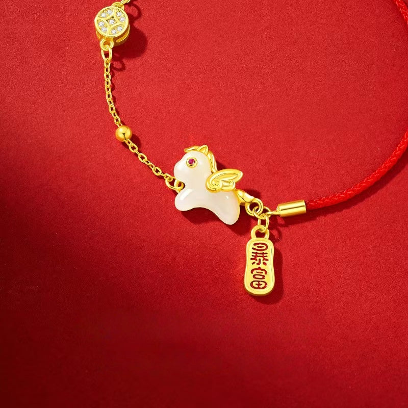 Hetian Jade Horse Bracelet – Prosperity, Success & Fortune Ahead