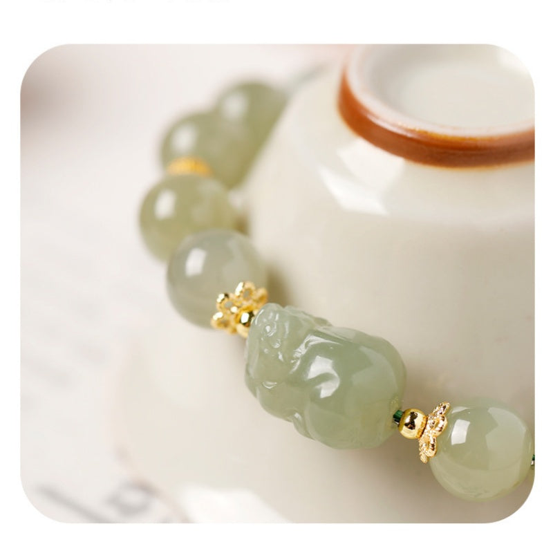 Hetian Jade Pixiu Bracelet-Steady Fortune