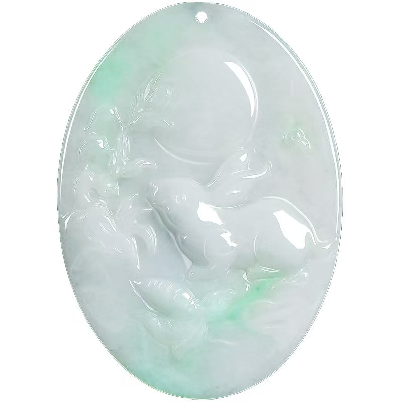 Rabbit Gazing at the Moon Jadeite Pendant – Hope, Serenity & New Beginnings