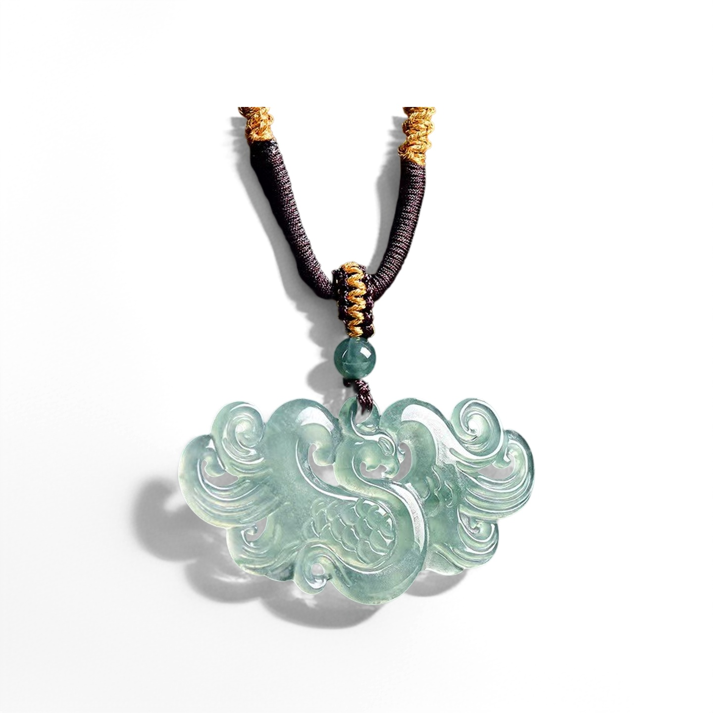 Ice Jade Phoenix Hand-Carved Pendant-Protection and Prosperity