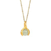 Gentle Essence Hetian Jade Pendant Necklace– S925 Sterling Silver with Ancient Gold Finish
