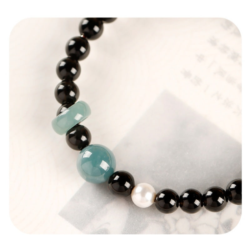 A Brighter Turn-Blue Water Jade Obsidian Bracelet