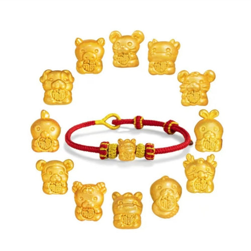 12 Zodiac Fortune Gold Bracelet – “Wealth on Arrival” Lucky Year Series