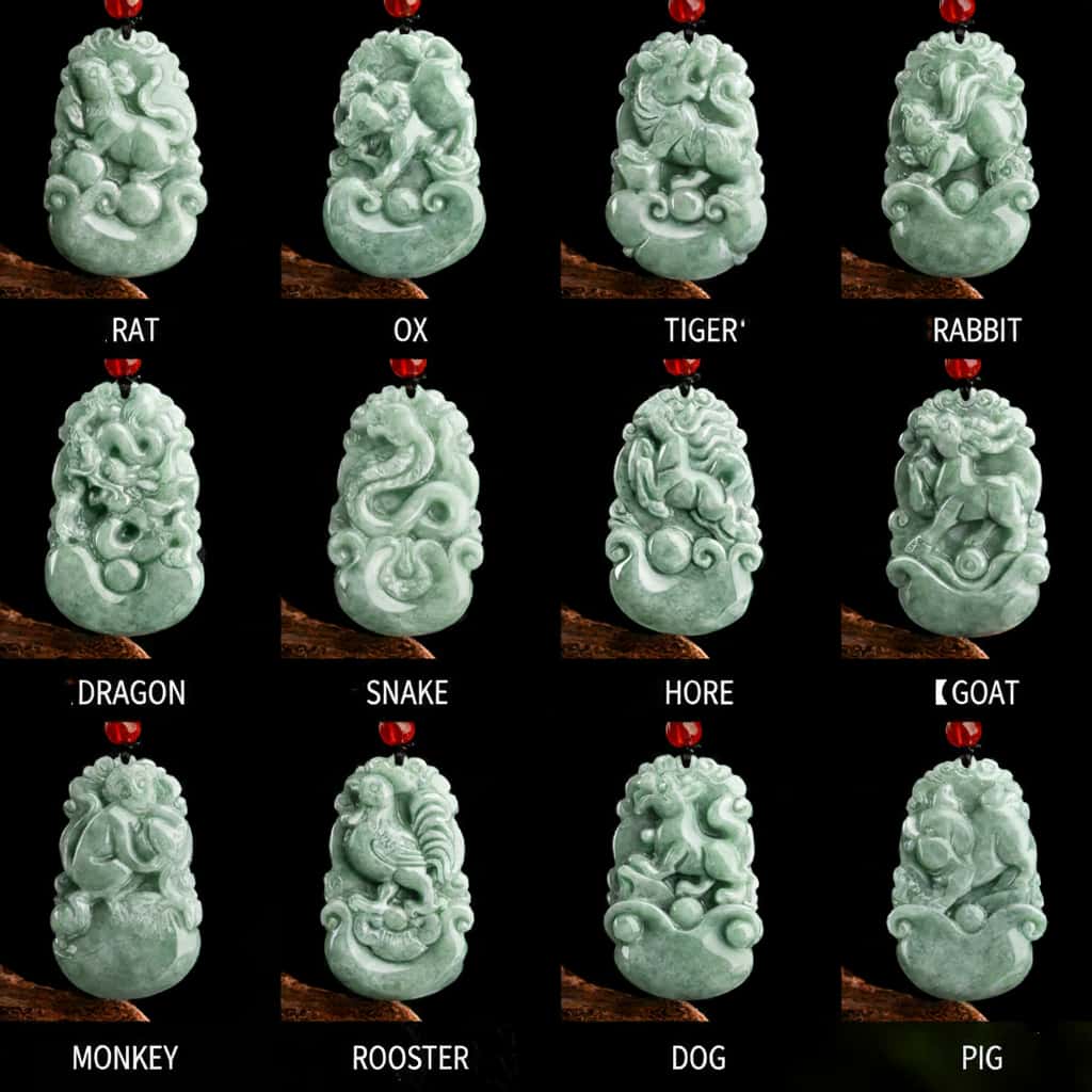 Twelve Zodiac Fortune Guardian Jade Pendant Collection