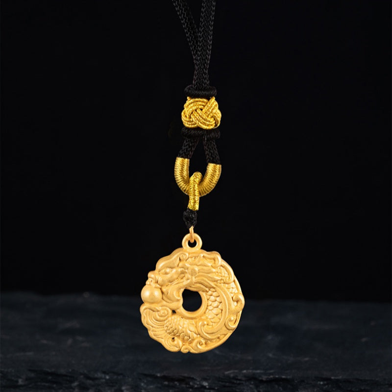 Dragon Gold-Plated Silver Pendant-Quiet Strength