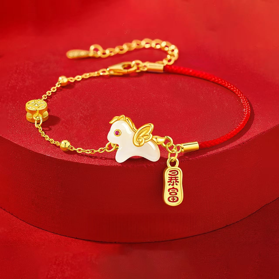 Hetian Jade Horse Bracelet – Prosperity, Success & Fortune Ahead