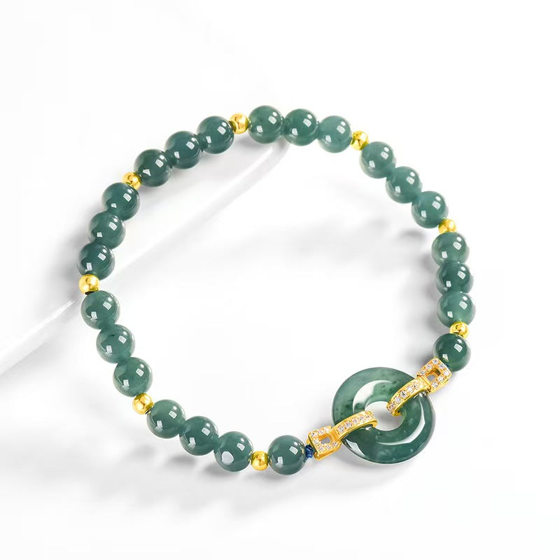 Centered Harmony Jade Bead Bracelet