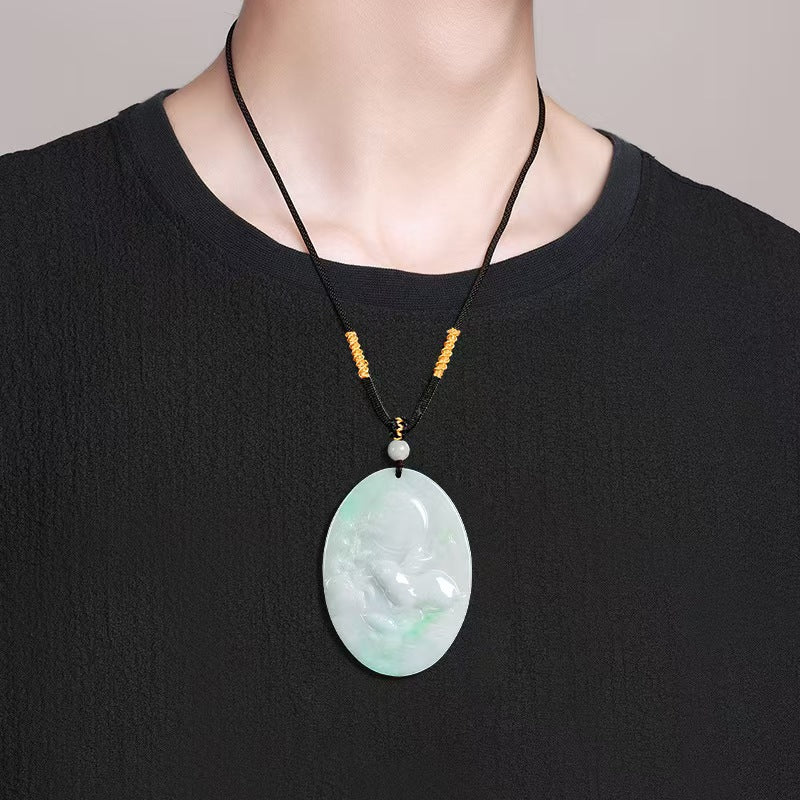 Rabbit Gazing at the Moon Jadeite Pendant – Hope, Serenity & New Beginnings