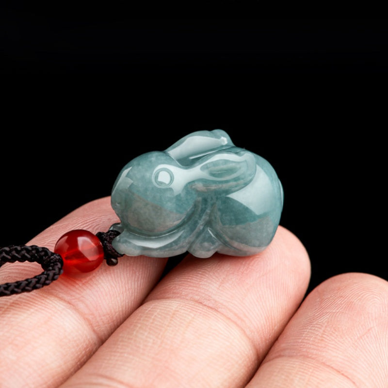 Gentle Fortune Jade Rabbit Pendant Necklace