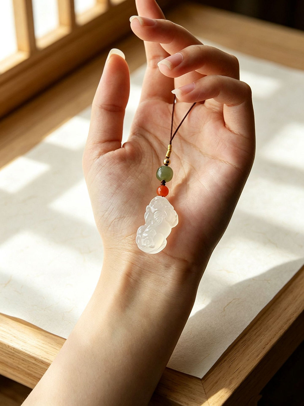 White Agate Pixiu Phone Charm-Purpose Close at Hand
