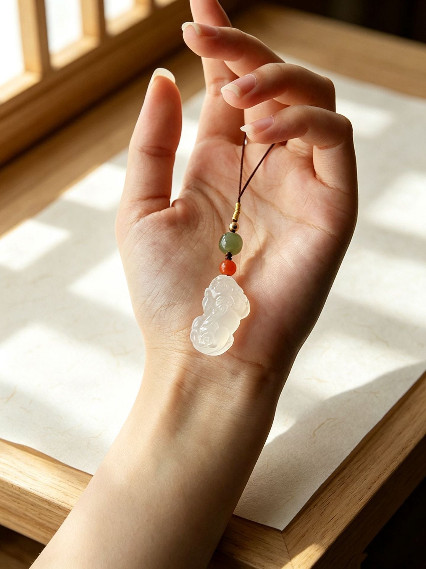 White Agate Pixiu Phone Charm-Purpose Close at Hand