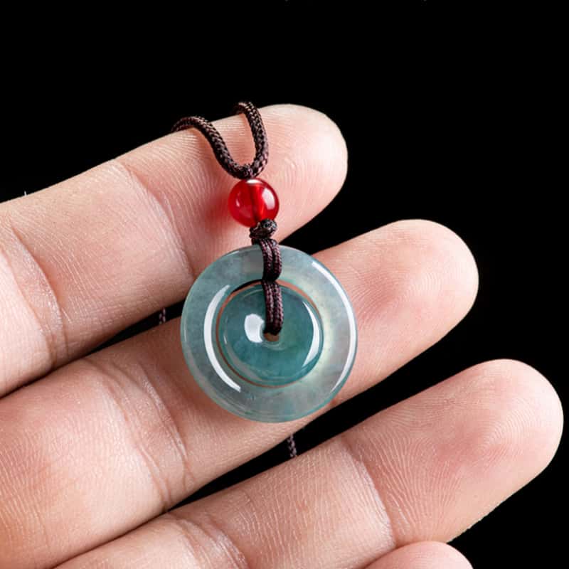 Peaceful Union Mother & Child Jade Safety Buckle Pendant Necklace